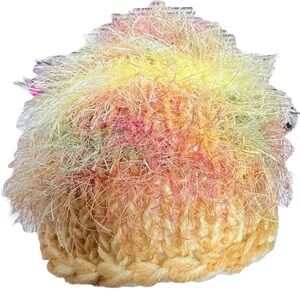 Vintage Women’s Braided Knit Fringe Fun Rainbow Colored Winter Hat